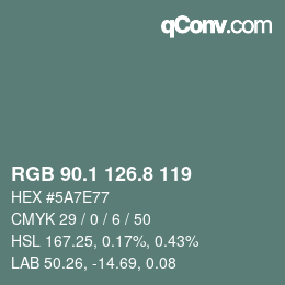 Color code: RGB 90.1 126.8 119 | qconv.com