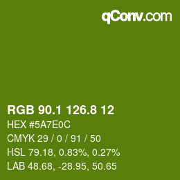 カラーコード: RGB 90.1 126.8 12 | qconv.com