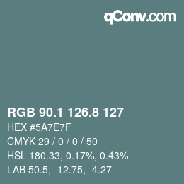 Color code: RGB 90.1 126.8 127 | qconv.com