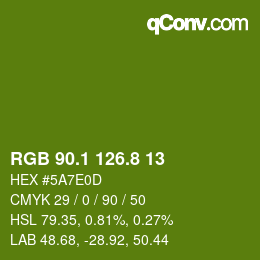 カラーコード: RGB 90.1 126.8 13 | qconv.com