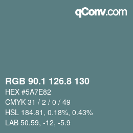 Color code: RGB 90.1 126.8 130 | qconv.com