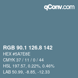 Color code: RGB 90.1 126.8 142 | qconv.com
