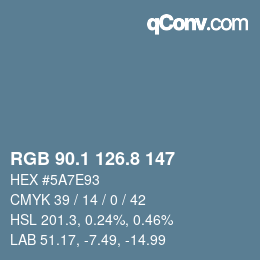 Color code: RGB 90.1 126.8 147 | qconv.com