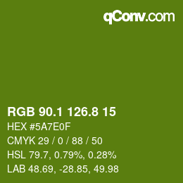 カラーコード: RGB 90.1 126.8 15 | qconv.com