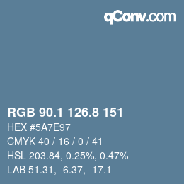 Color code: RGB 90.1 126.8 151 | qconv.com