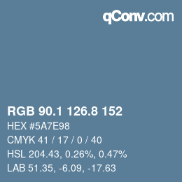 Color code: RGB 90.1 126.8 152 | qconv.com