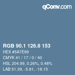 カラーコード: RGB 90.1 126.8 153 | qconv.com