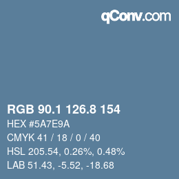 Color code: RGB 90.1 126.8 154 | qconv.com