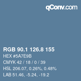 Color code: RGB 90.1 126.8 155 | qconv.com