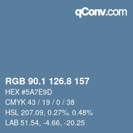 Color code: RGB 90.1 126.8 157 | qconv.com