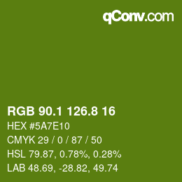 カラーコード: RGB 90.1 126.8 16 | qconv.com