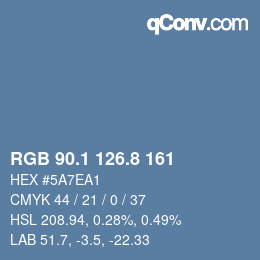Color code: RGB 90.1 126.8 161 | qconv.com