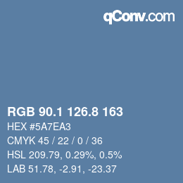 Color code: RGB 90.1 126.8 163 | qconv.com