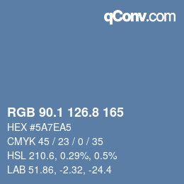 Color code: RGB 90.1 126.8 165 | qconv.com
