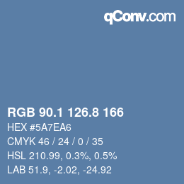Color code: RGB 90.1 126.8 166 | qconv.com