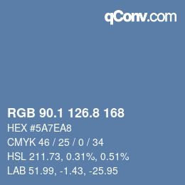 Color code: RGB 90.1 126.8 168 | qconv.com
