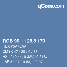 Farbcode: RGB 90.1 126.8 170 | qconv.com