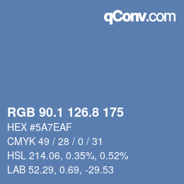 Color code: RGB 90.1 126.8 175 | qconv.com