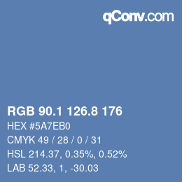 Color code: RGB 90.1 126.8 176 | qconv.com