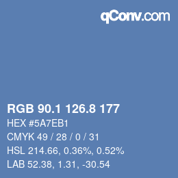 Color code: RGB 90.1 126.8 177 | qconv.com