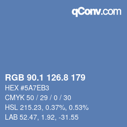 Color code: RGB 90.1 126.8 179 | qconv.com