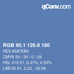 Color code: RGB 90.1 126.8 180 | qconv.com