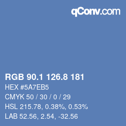 Color code: RGB 90.1 126.8 181 | qconv.com