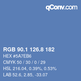 Color code: RGB 90.1 126.8 182 | qconv.com