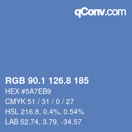 Color code: RGB 90.1 126.8 185 | qconv.com