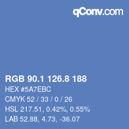 Farbcode: RGB 90.1 126.8 188 | qconv.com