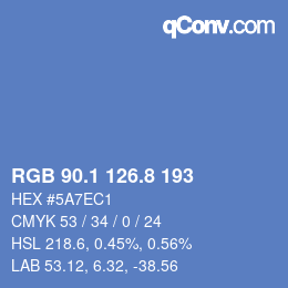 Color code: RGB 90.1 126.8 193 | qconv.com
