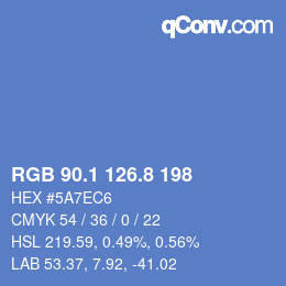 Color code: RGB 90.1 126.8 198 | qconv.com