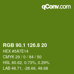 カラーコード: RGB 90.1 126.8 20 | qconv.com