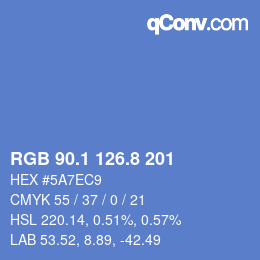 カラーコード: RGB 90.1 126.8 201 | qconv.com