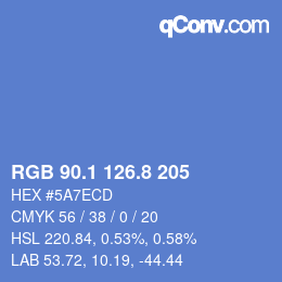カラーコード: RGB 90.1 126.8 205 | qconv.com