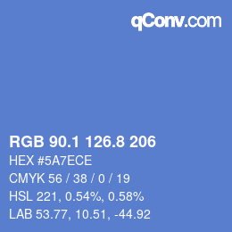 カラーコード: RGB 90.1 126.8 206 | qconv.com