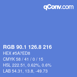 Color code: RGB 90.1 126.8 216 | qconv.com