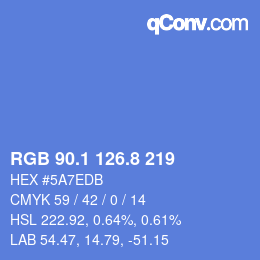 Color code: RGB 90.1 126.8 219 | qconv.com