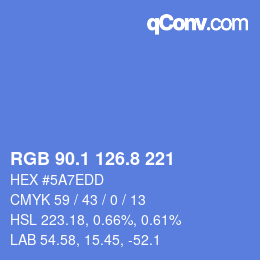 Color code: RGB 90.1 126.8 221 | qconv.com