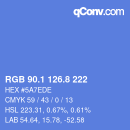 カラーコード: RGB 90.1 126.8 222 | qconv.com