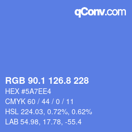 Color code: RGB 90.1 126.8 228 | qconv.com