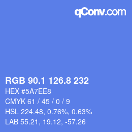 カラーコード: RGB 90.1 126.8 232 | qconv.com