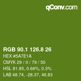 カラーコード: RGB 90.1 126.8 26 | qconv.com