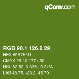 カラーコード: RGB 90.1 126.8 29 | qconv.com