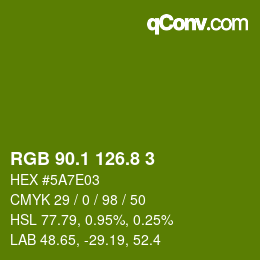 カラーコード: RGB 90.1 126.8 3 | qconv.com