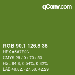 カラーコード: RGB 90.1 126.8 38 | qconv.com