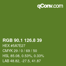 カラーコード: RGB 90.1 126.8 39 | qconv.com