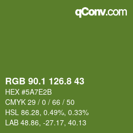カラーコード: RGB 90.1 126.8 43 | qconv.com