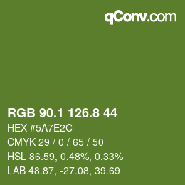 カラーコード: RGB 90.1 126.8 44 | qconv.com