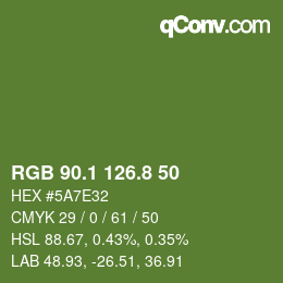 カラーコード: RGB 90.1 126.8 50 | qconv.com